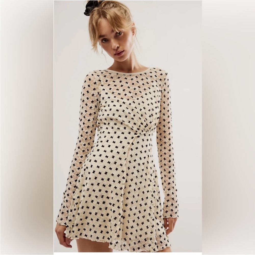 Free People Sheer Delight Polka Dot Minidress